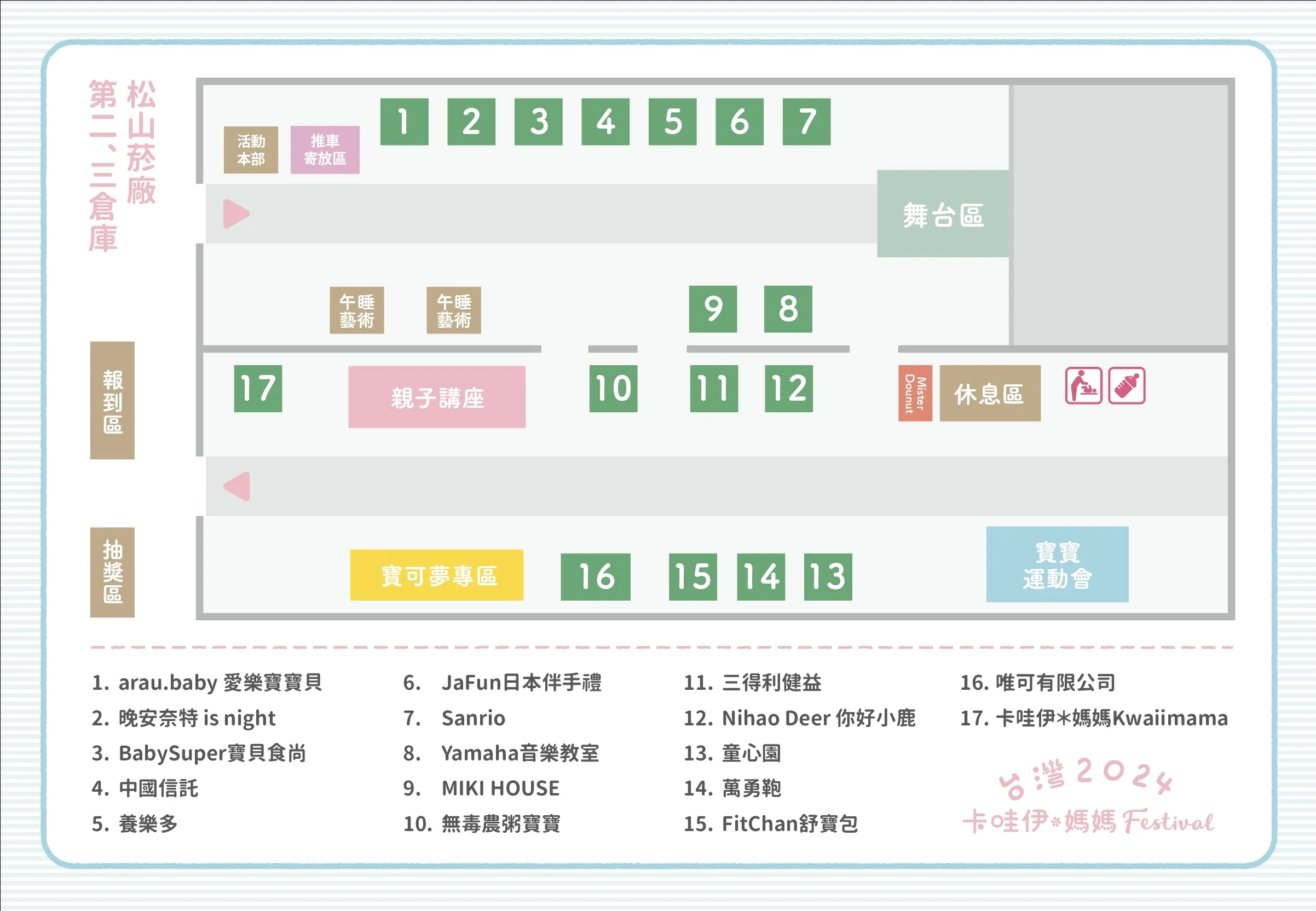 卡哇伊媽媽 Festival 活動展位 地圖